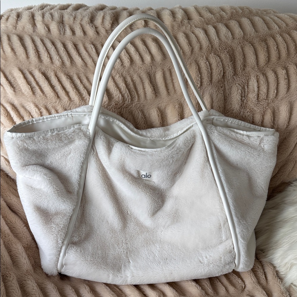 ALO Yoga Cream Plush Tote Bag